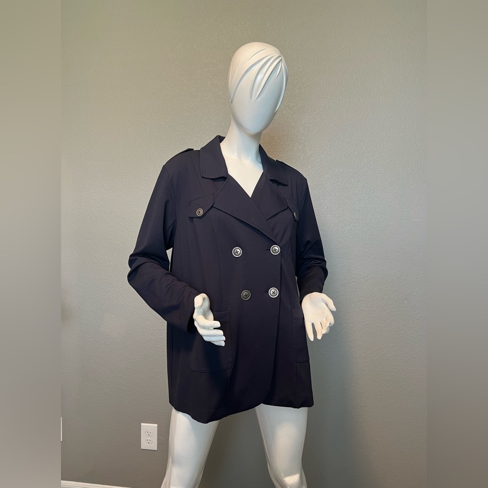 Nic+Zoe Navy Blue Double Breasted Blazer